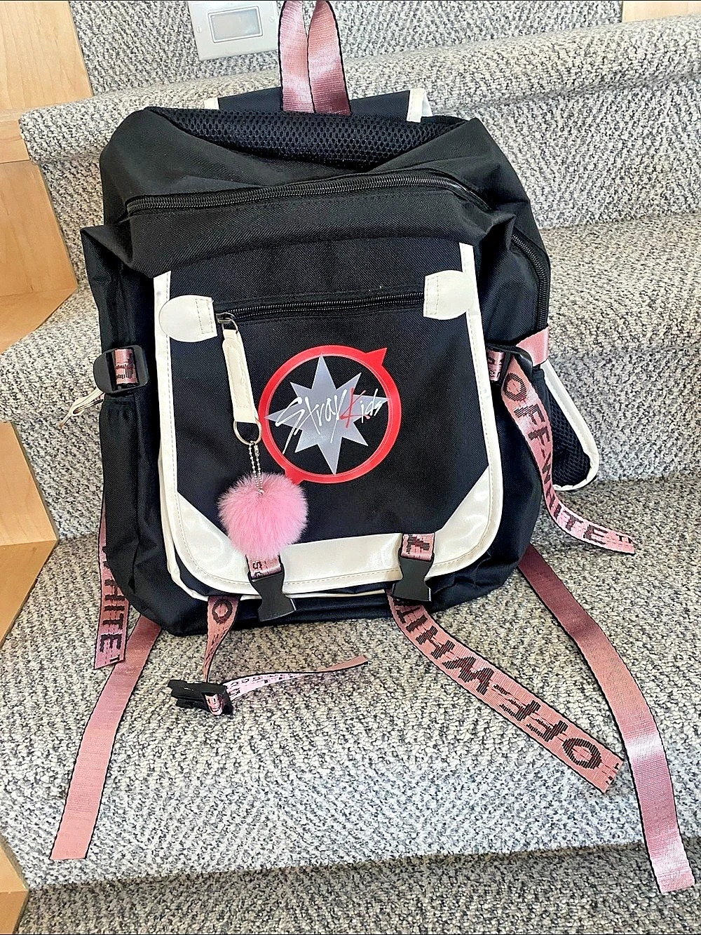 Off-White Backpack in Black & Pink